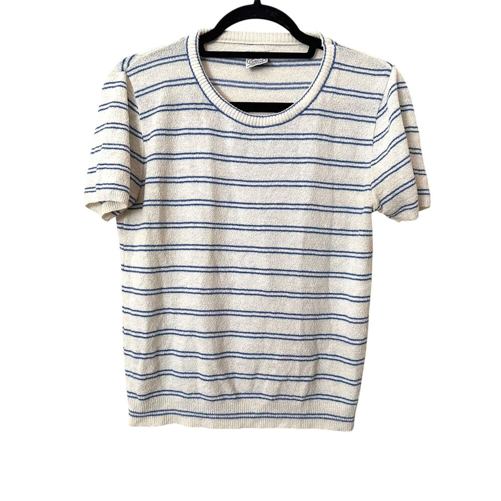 EXMOOR Striped‎ Knit Short Sleeve Vintage Medium